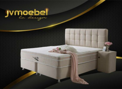 Noble Box Spring Bed 3-Piece Set Nightstand Beds Furniture Luxury Bedroom